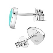 Turquoise Reuleaux Triangle Silver Stud Earrings, e390st